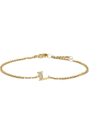 David Yurman Pulsera Petite Pavé Initial en oro amarillo de 18kt con diamantes