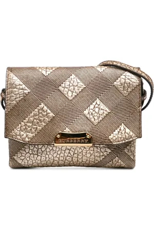 Burberry Bolsa crossbody Langley de piel con motivo Grain Check en relieve 2000-2017