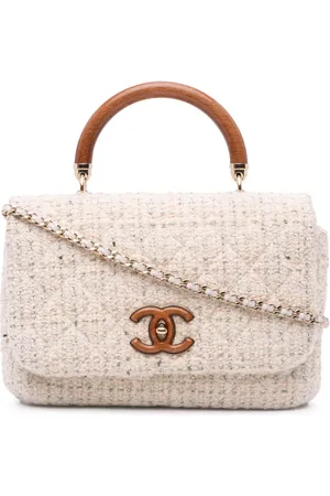 CHANEL 2018-2019 Tweed Knock on Wood satchel