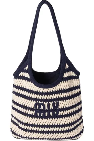 Miu Miu Tote Ivy a rayas de crochet