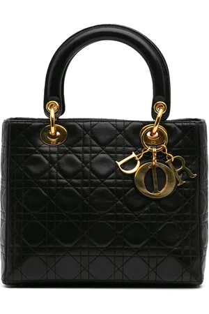 Dior Bolsa satchel Cannage Lady Dior mediana en piel de cordero 1997