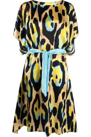 Roberto Cavalli Vestido de playa con estampado de leopardo