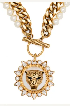 Roberto Cavalli Collar de cadena con detalle de tigre