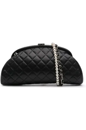 CHANEL Bandolera de cuero caviar con cierre de boquilla y correa de cadena 2013-2014