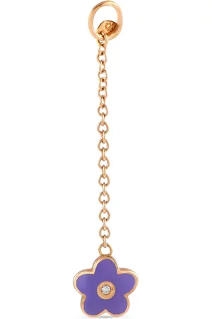Aaron Basha Dije de flor en oro rosa de 18kt con diamantes