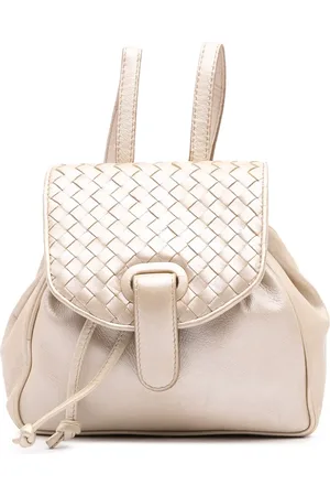 Bottega Veneta 20th Century Small Intrecciato Trimmed Metallic Nappa backpack