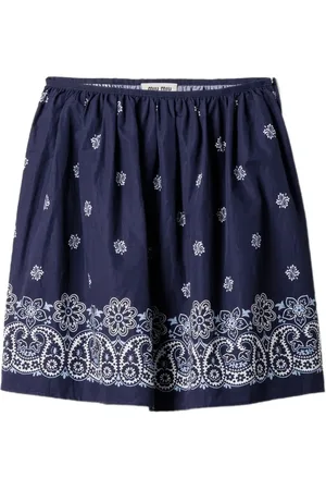 Miu Miu Falda Cornflower de popelina
