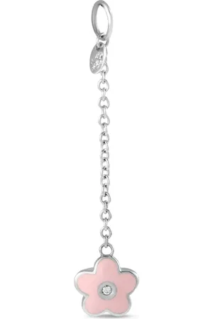 Aaron Basha Colgante con flor en oro blanco de 18 ct con diamante