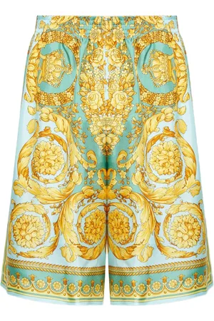 VERSACE Bermudas de seda con estampado Barocco