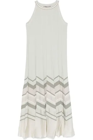 D.EXTERIOR Vestido midi con motivo chevron