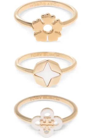 Tory Burch Charm-embellished ring (set of three)