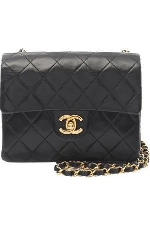CHANEL Bolsa crossbody Mini Square Classic Lambskin Single Flap 1989-1991