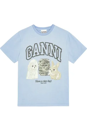 Ganni Playera con logo estampado