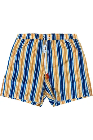 ISAIA Shorts de playa con rayas estampadas