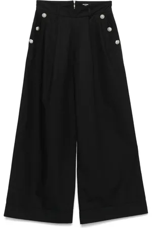 Balmain Pantalones palazzo con logo en los botones