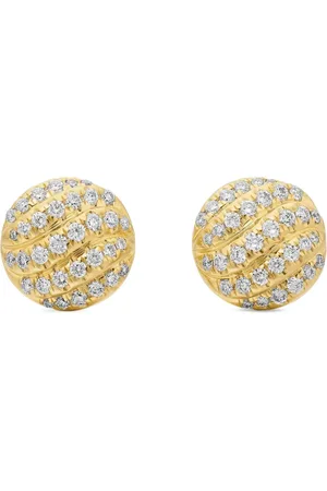 David Yurman Aretes Cable Collectibles en oro amarillo de 18kt con diamantes de 8mm