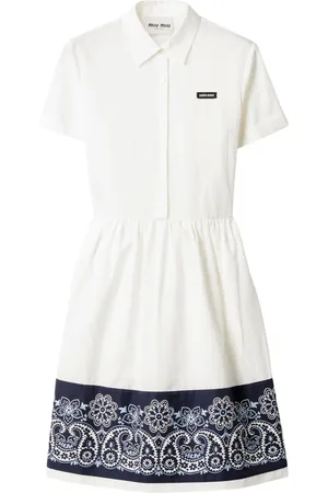 Miu Miu Vestido midi de popelina con estampado bandana