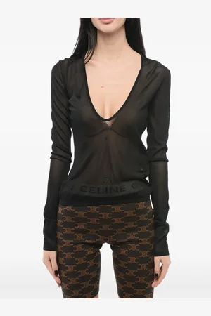 Saint Laurent Suéter tejido con cuello redondo