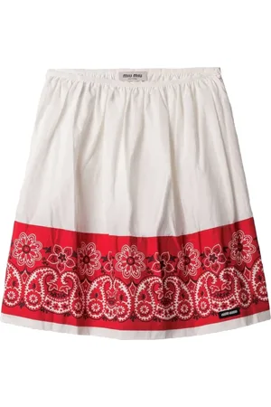 Miu Miu Falda Slubbed Bandana de popelina