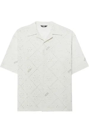 GCDS Camisa con bordado inglés