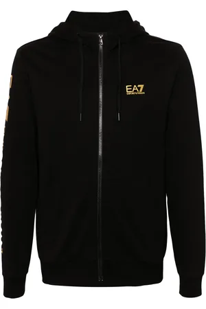 EA7 Hoodie con cierre y logo estampado