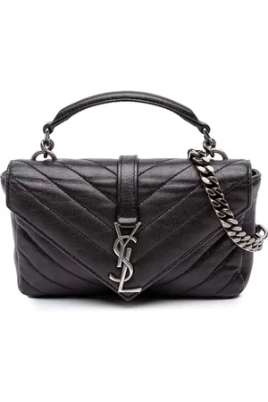 Saint Laurent 2016 Sheepskin Chevron Monogram College Chain Wallet satchel