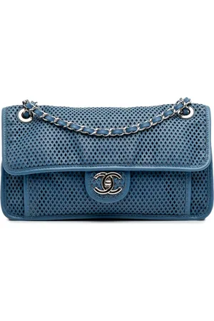 CHANEL Bolso de hombro Up In The Air mediano de piel de borrego perforada con solapa 2012-2013