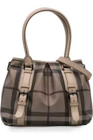 Burberry 2000-2017 Smoke Check Coated Canvas Northfield satchel