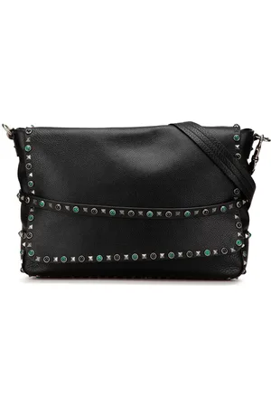 VALENTINO GARAVANI Bandolera Rockstud Rolling Flap Messenger Bag de piel de becerro granulada 2000-2017