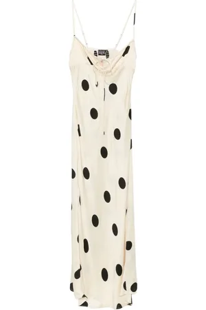 Leslie Amon Polka-dot slip maxi dress