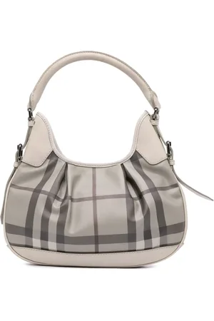 Burberry 2018-2023 Smoked Check Coated Canvas Brooklyn hobo bag