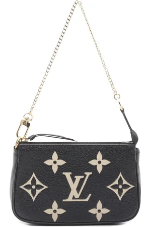 LOUIS VUITTON Bolso de mano Pochette Accessoires mini en piel empreinte con monograma bicolor 2021-2025