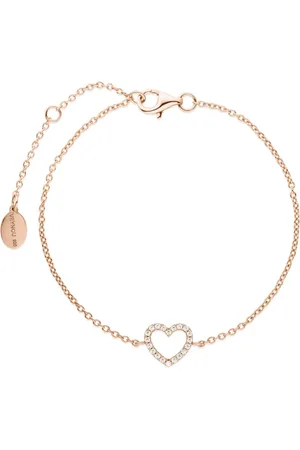 VEYNOU Pulsera Heart en oro rosa de 14kt con diamantes