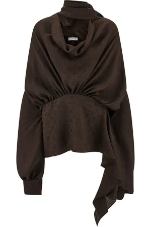 Salvatore Ferragamo Blusa de seda con monograma