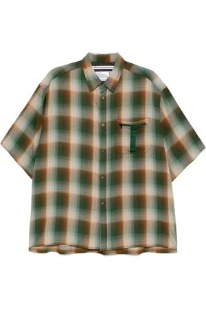 WHITE MOUNTAINEERING Playera midi con motivo de cuadros