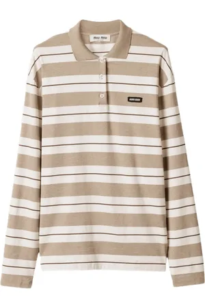 Miu Miu Playera tipo polo con rayas estampadas