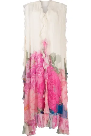 VALENTINO GARAVANI Vestido de fiesta con estampado floral y volantes