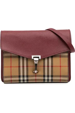 Burberry Bolsa crossbody Derby Macken pequeña de piel y lona con motivo House Check 2000-2017