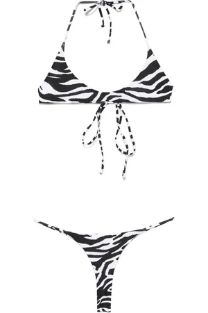 The Attico Bikini con estampado de cebra