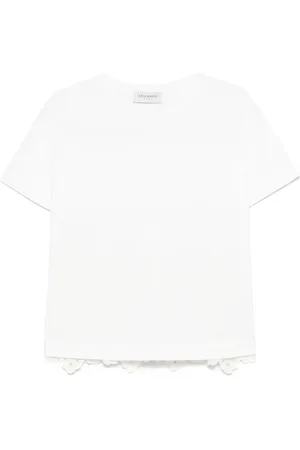 Ermanno Firenze Playera con panel de bordado inglés