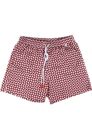 ISAIA Shorts de playa con estampado geométrico