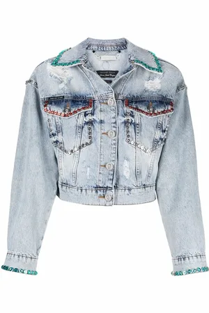 Philipp Plein Chamarra de mezclilla con detalles de cristal