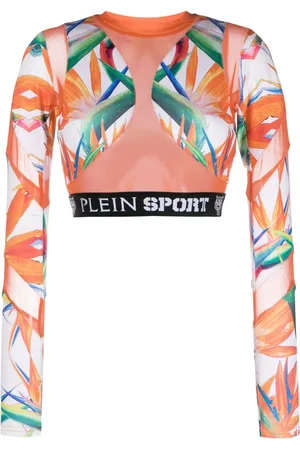 Philipp Plein Top corto con estampado floral
