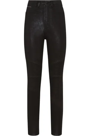 Philipp Plein Jeans con tiro alto y parche del logo