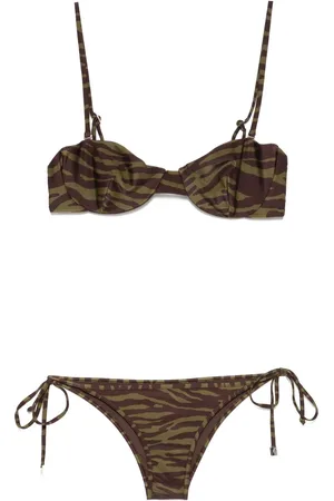 The Attico Bikini con estampado de cebra