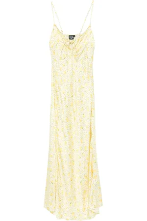 Leslie Amon Lemon-print maxi dress