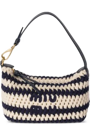 Miu Miu Bolsa de hombro de crochet a rayas