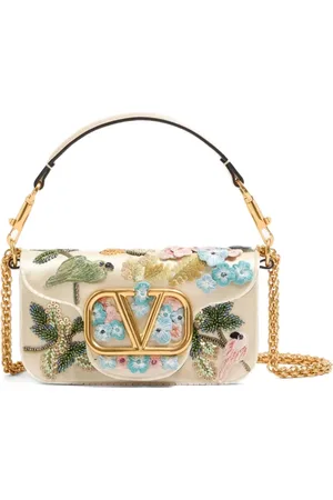 VALENTINO GARAVANI LOCÒ SMALL EMBROIDERED SHOULDER BAG