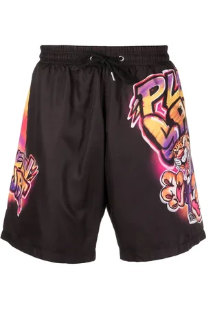 Philipp Plein Shorts de playa con logo estampado