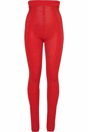 Balmain Leggins tejidos con tiro alto